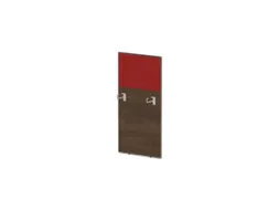baliepaneel bureau aanbouw links 600mm NV bruin hickory BN4011-rood