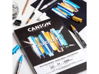 Mixed mediapapier Canson Graduate Mixed Media 20vel 240gr A3 zwart - 3