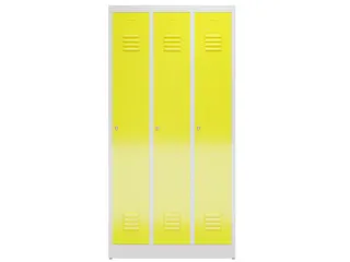 garderobekast 1800x870x500mm 3vak klink sokkel romp RAL7035 RAL1018 - 2