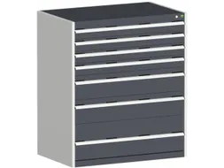 ladekast HxBxD 1200x1050x750mm 7laden RAL7035 front RAL7016