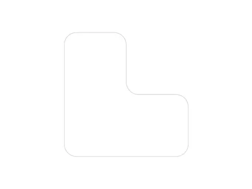 plaksymbool,L-vorm,markering HxB 100x100mm,polycarbonaat,wit