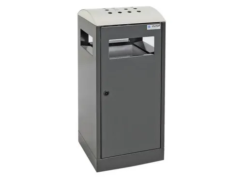 combi-asbak 815x350x350mm afvalbak 40 liter staal RAL7016 Antraciet