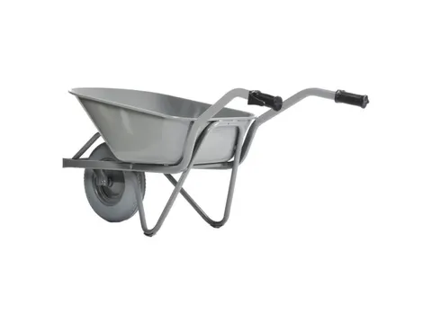 bouwkruiwagen,80l,HxBxD 620x590x1450mm,stalen buis,grijs,PU-banden