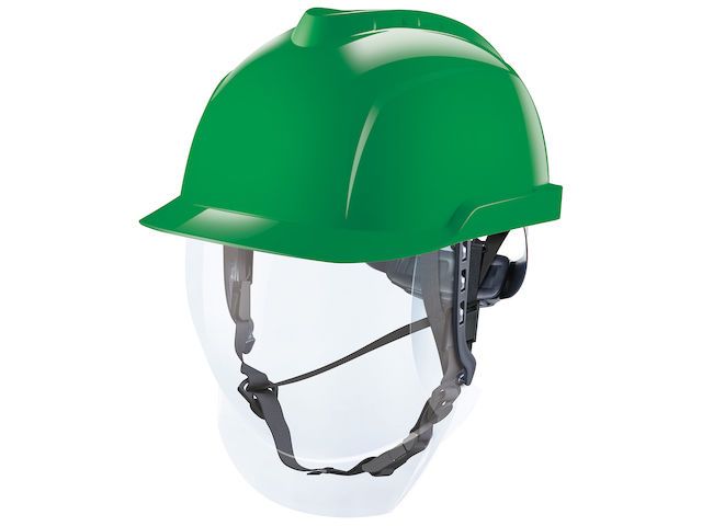 Veiligheidshelm V-Gard 950 Groen met vizier draaiknop 6-punts | VeiligheidshelmOnline.be