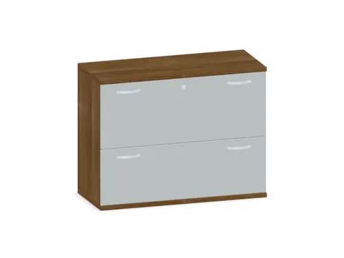 hangmappenkast 770x1000x430mm 2hangmappenframes Noten+ Lichtgrijs
