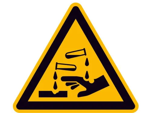 Waarschuwingsbord,Waarschuwing: Bijtende Stoffen,Sticker,Folie