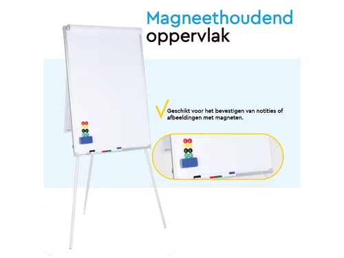 BRASQ Flipover Basic 70x100cm Magnetisch Aluminum met accessoires
