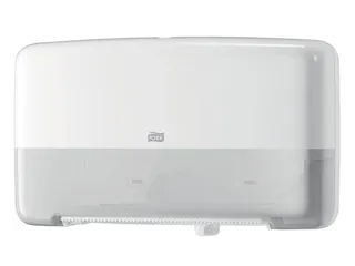 Tork 555500 T2 Twin Mini Jumbo Toiletpapier Dispenser Elevation Wit - 3