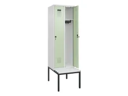 locker met bank,HxBxD 2120x600x815mm,2vak,vak B 300mm,draaigrendel