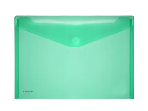 Enveloptas Foldersys A4 PP dwars transp groen A4 Velcro Envelop Groen