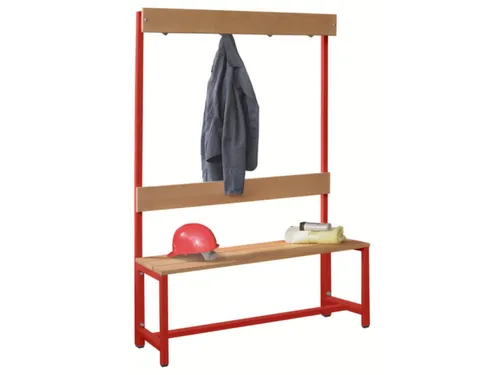 Omkleedbank LxB 1000x400mm Houten Latten Haken Enkelzijdig RAL3000