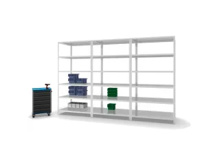 magazijnstelling,grondveld,HxBxD 2500x1300x800mm,vaklast 350kg - 3