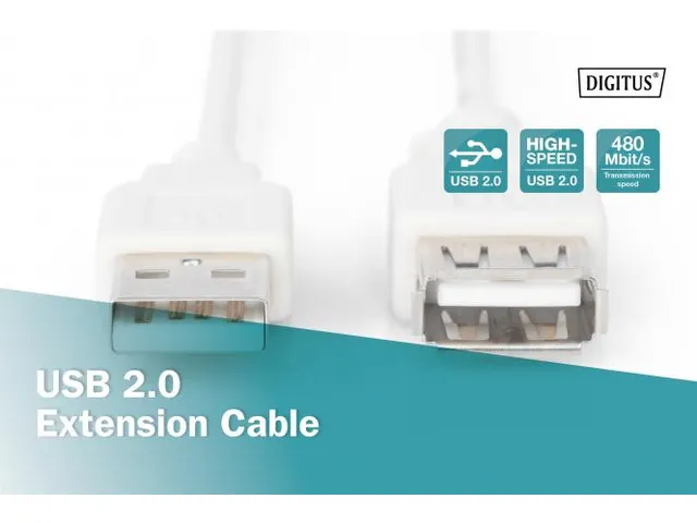 USB 2.0 verlengkabel type A M/F 1,8m USB 2.0-compatibel Zwart