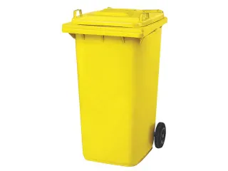 Vuilcontainer PE 240 liter HxBxD 1100x580x740mm met wielen geel - 1