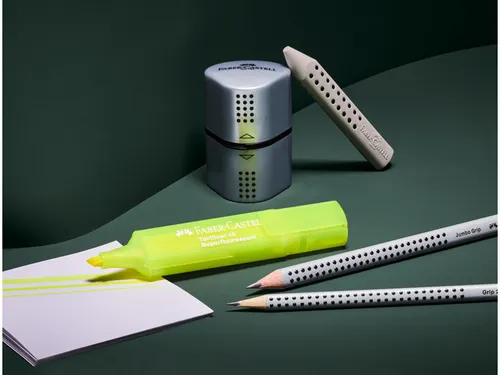 puntenslijper Faber-Castell GRIP Trio zilver op blister