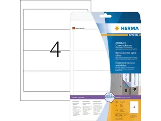 HERMA 10165 Rugetiket breed 192x61mm Verwijderbaar Wit 100 stuks - 2