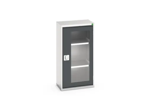 vitrinekast 1000x525x350mm 2xStalen bodem romp RAL7035 front RAL7016