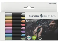 Metallic liner Schneider Paint-It 020 1-2mm etui 8st. (metallic zilver