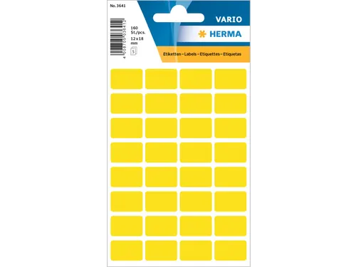 HERMA 3641 Universele etiketten 12x18mm Geel 160 stuks