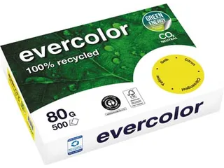 Gerecycleerd Kopierpapier Evercolor 80 Gram A4 Citroen Geel - 2