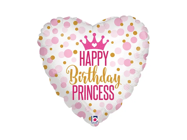 Folieballon Birthday prinses 45cm