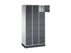 lockerkast,RAL 7035/RAL 7021,HxBxD 1950x920x500mm,3x6vakken,cil.-slot