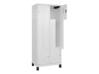 Z-garderobekast,HxBxD 1950x800x500mm,vak B 200/400mm,cil.-slot,voeten - 2