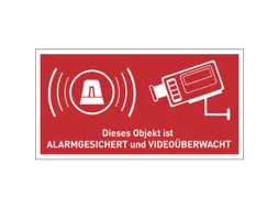 waarschuwingsetiket,Object met alarm en videobewaking beveiligd,PVC