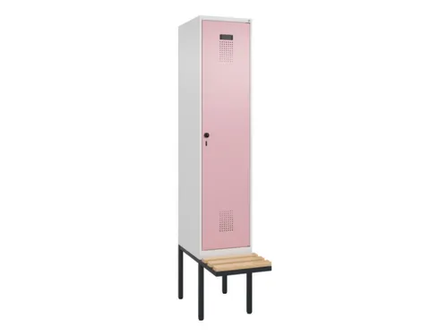 locker met bank,voor scheiding van kleding,HxBxD 2120x400x815mm,1vak