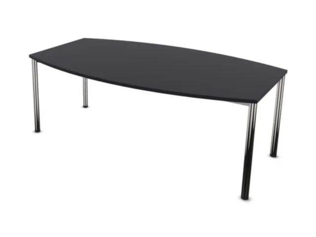 vergadertafel,HxBxD 740x2000x1200mm,vatvormig,CC-zwart