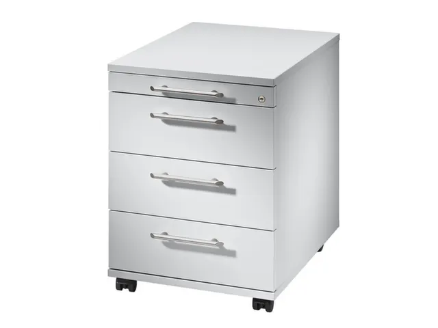 Mobiel Ladenblok Wit 590x430x580mm 3laden 1pennenlade Beugelgreep