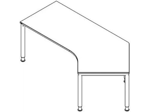In hoogte verstelbaar hoekbureau 680-820x2170x1130mm zwart
