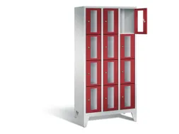 Lockerkast 1850x900x500mm 3x4 vakken Cilinderslot Poten, RAL3003