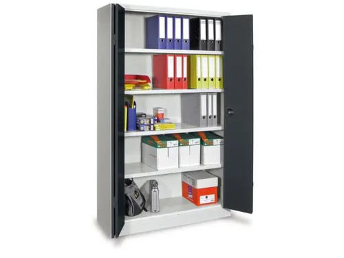 Ruime Vouwdeurkast 1950x1200x500mm 4legborden Ral7035 Front Ral7016