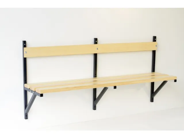 banc mural,HxLxP 710x2000x360mm,bois,structure acier RAL7016