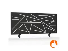 Akoestisch Bureaupaneel met patroon uitsnede 60x160cm Zwart