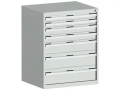 ladekast HxBxD 1000x800x750mm 7laden romp RAL7035 front RAL7035