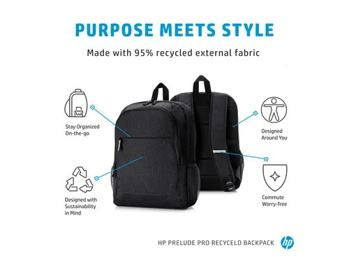 Prelude Pro Gerecycled rugzak Laptoptas voor 15.6 Inch laptops zwart