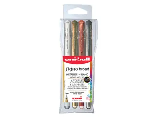 Gelschrijver Uniball Signo Broad Metallic Assorti 1.0mm à 4st - 1