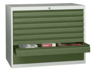 ladekast HxBxD 800x1023x600mm 8laden slot RAL7035 front RAL6011 - 2