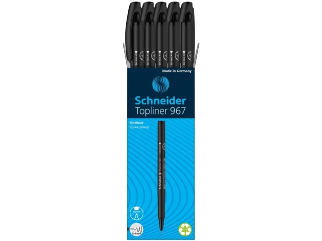 Fineliner Schneider Topliner 967 Zwart 0.4mm