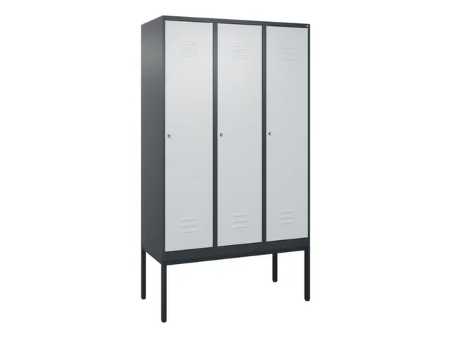 locker,HxBxD 2120x1200x500mm,3vak,vak B 400mm,cil.-slot,voetonderstel
