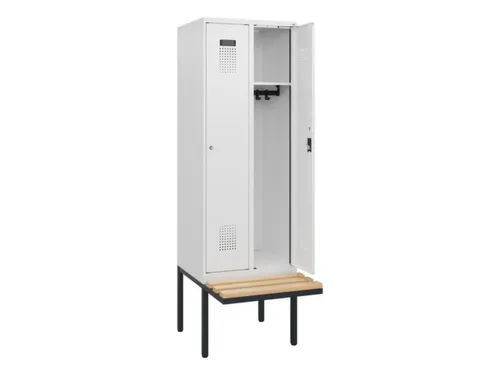 locker met bank,HxBxD 1950x600x815mm,2vak,vak B 300mm,cilinderslot