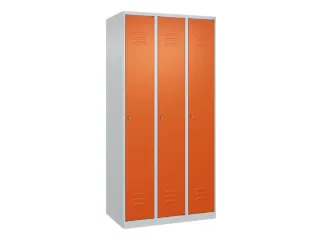 locker,HxBxD 1850x900x500mm,3vak,vak B 300mm,cil.-slot,staand op vloer - 1