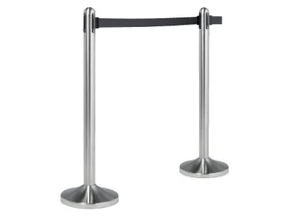 Afzetpaal Securit RVS met rolband 210cm zwart - 2