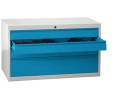 ladekast 600x1023x600mm 4laden cilinderslot RAL7035 front RAL5012