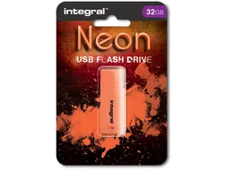 Neon USB 2.0 stick, 32 GB, oranje