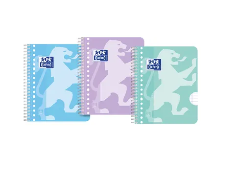 Collegeblok Oxford School A5+ lijn 17-gaats 160 pagina's 80gr pastel a