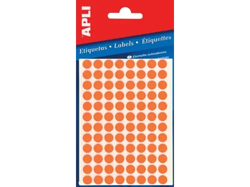 Apli Ronde Etiketten Ø8mm Fluor Oranje