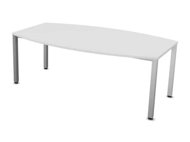 Table de conférence forme de fût 740x2000x1200mm 4 pieds BL-blanc